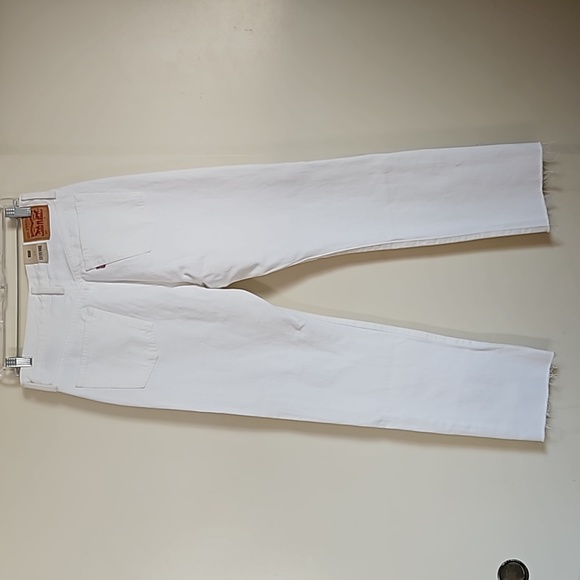 Levi's 501 Original White High Rise Straight Leg Jeans Distressed Size 29X30 - Picture 7 of 16